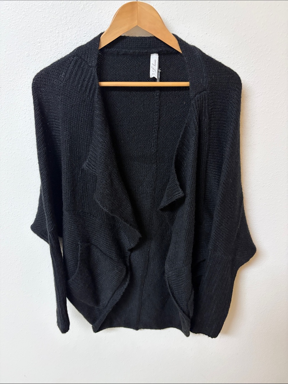 L love Black Open-Front Women's Cardigan Sweater size M/L